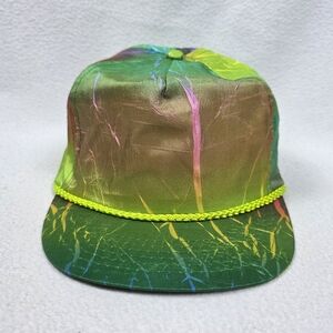Vintage San Sun Nylon Cap Adult One Size Slideback Multicolor Tie Dye Rope Hat